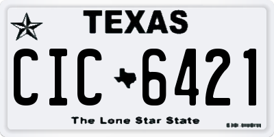 TX license plate CIC6421