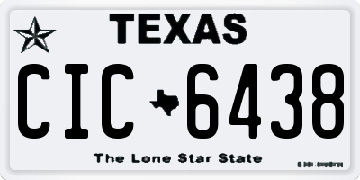 TX license plate CIC6438