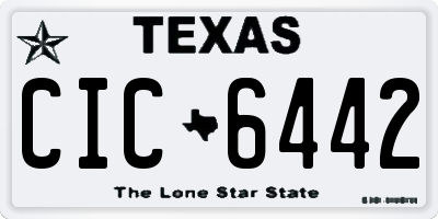 TX license plate CIC6442