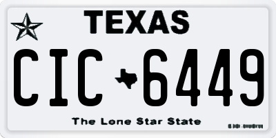 TX license plate CIC6449