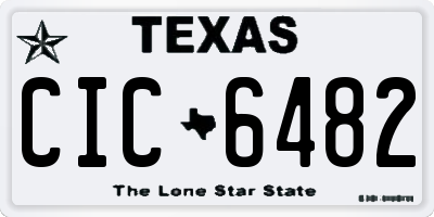 TX license plate CIC6482