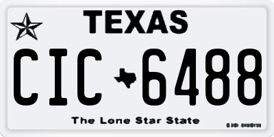 TX license plate CIC6488