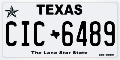TX license plate CIC6489