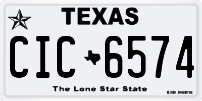 TX license plate CIC6574