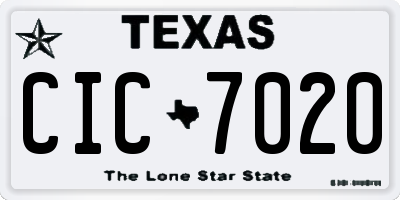 TX license plate CIC7020