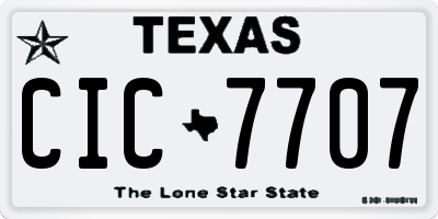 TX license plate CIC7707