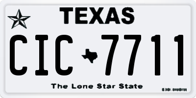 TX license plate CIC7711