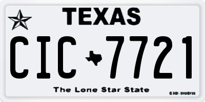 TX license plate CIC7721