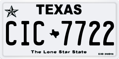 TX license plate CIC7722