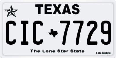 TX license plate CIC7729