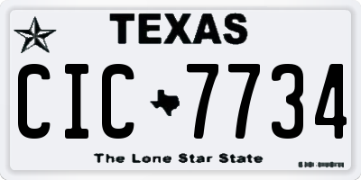 TX license plate CIC7734