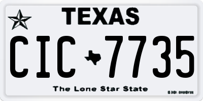 TX license plate CIC7735