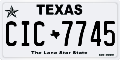 TX license plate CIC7745