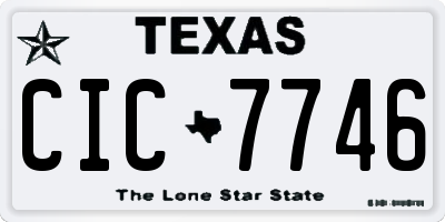 TX license plate CIC7746