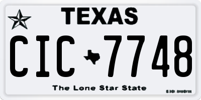 TX license plate CIC7748