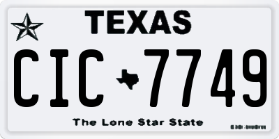 TX license plate CIC7749