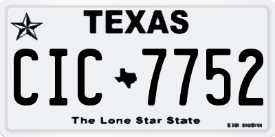 TX license plate CIC7752