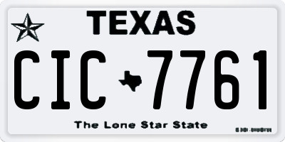 TX license plate CIC7761