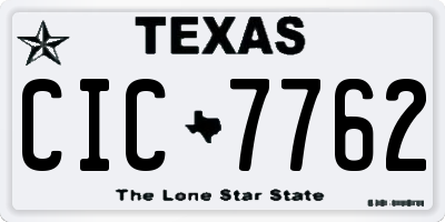 TX license plate CIC7762