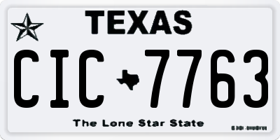 TX license plate CIC7763