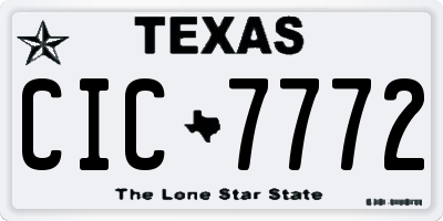 TX license plate CIC7772