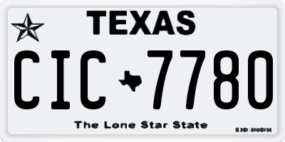 TX license plate CIC7780