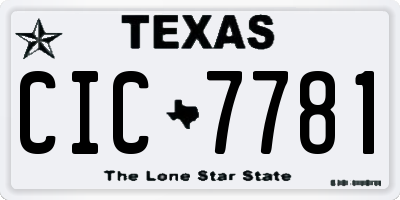 TX license plate CIC7781