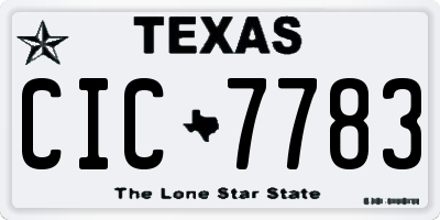 TX license plate CIC7783