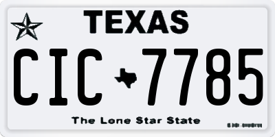 TX license plate CIC7785