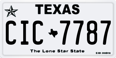 TX license plate CIC7787