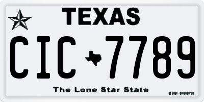 TX license plate CIC7789