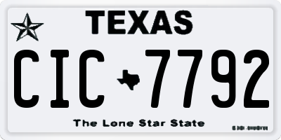 TX license plate CIC7792