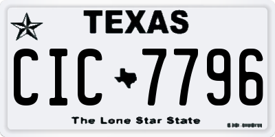TX license plate CIC7796