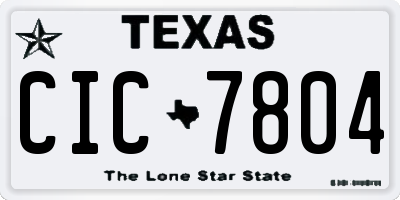 TX license plate CIC7804