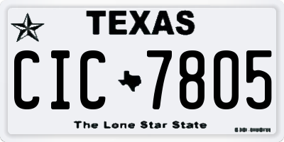 TX license plate CIC7805
