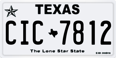 TX license plate CIC7812