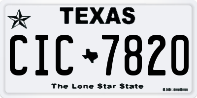 TX license plate CIC7820