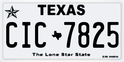 TX license plate CIC7825