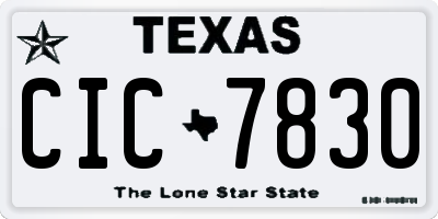 TX license plate CIC7830