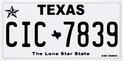 TX license plate CIC7839