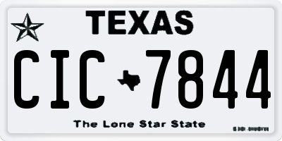 TX license plate CIC7844