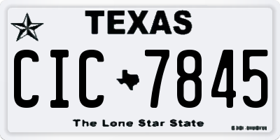 TX license plate CIC7845