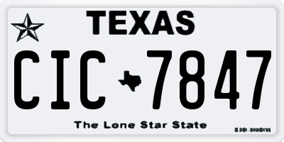 TX license plate CIC7847