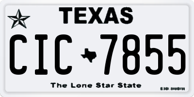 TX license plate CIC7855