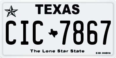 TX license plate CIC7867
