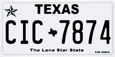 TX license plate CIC7874