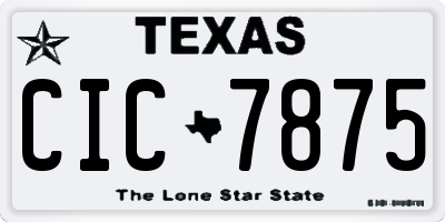TX license plate CIC7875