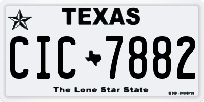 TX license plate CIC7882