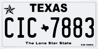 TX license plate CIC7883