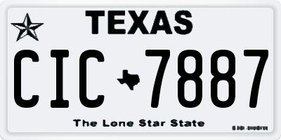 TX license plate CIC7887